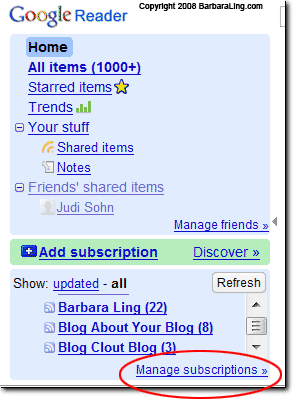Manage subscriptions