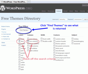 Search WordPress themes
