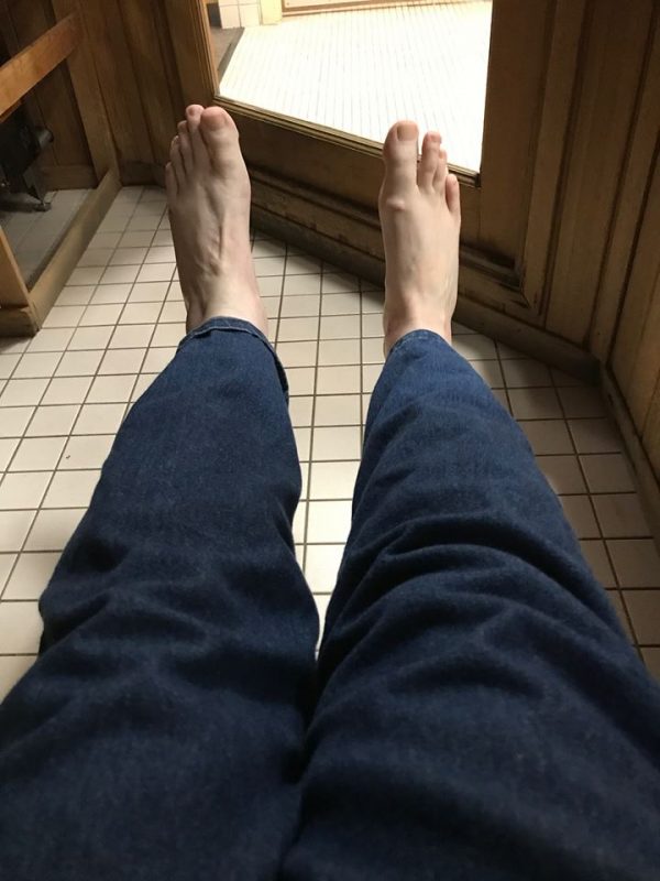 Feet by beach!