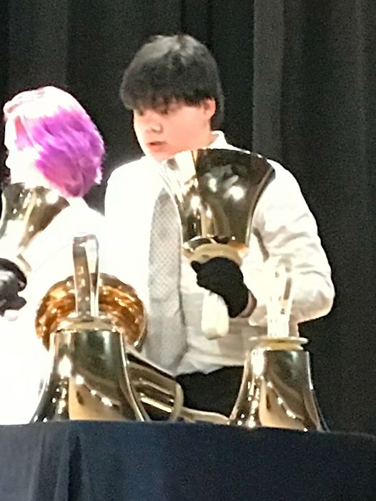 The face of a determined bell ringer!